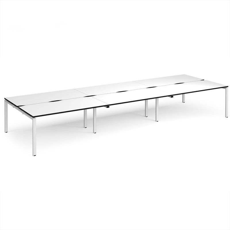 Adapt Triple Back to Back Desks 800mm Deep - White/Black