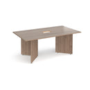 Arrow Head Rectangular Boardroom Table With Central Cut-Out - Barcelona Walnut