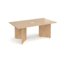 Arrow Head Rectangular Boardroom Table With Central Cut-Out - Kendal Oak