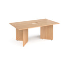 Arrow Head Rectangular Boardroom Table With Central Cut-Out - Beech - NWOF