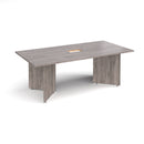 Arrow Head Rectangular Boardroom Table With Central Cut-Out - Grey Oak - NWOF