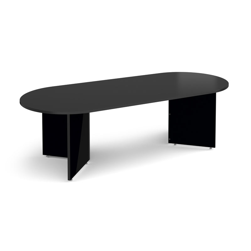 Arrow Head Leg Radial End Boardroom Table 2400mm - Black