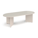 Arrow Head Leg Radial End Boardroom Table 2400mm - Light Grey