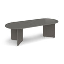 Arrow Head Leg Radial End Boardroom Table 2400mm - Onyx Grey