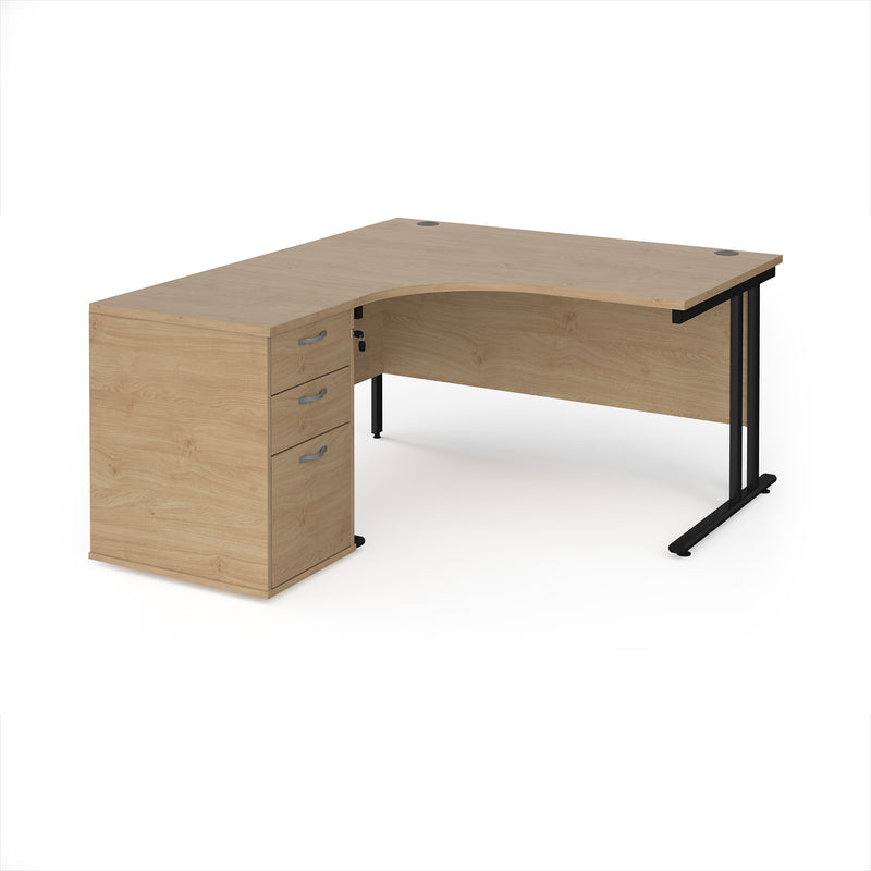 Maestro 25 Ergonomic Desk & Desk High Pedestal Bundle - 1400mm - NWOF
