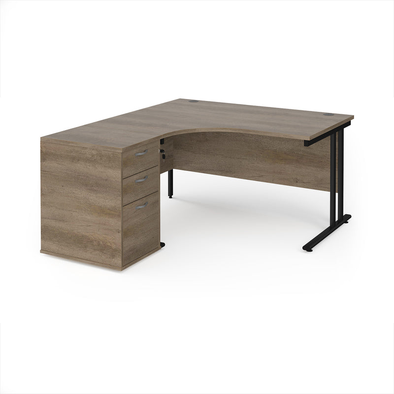 Maestro 25 Ergonomic Desk & Desk High Pedestal Bundle - 1400mm - NWOF