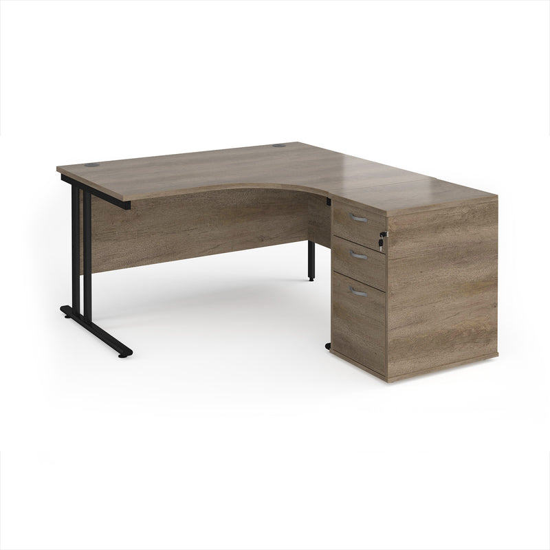Maestro 25 Ergonomic Desk & Desk High Pedestal Bundle - 1400mm - NWOF