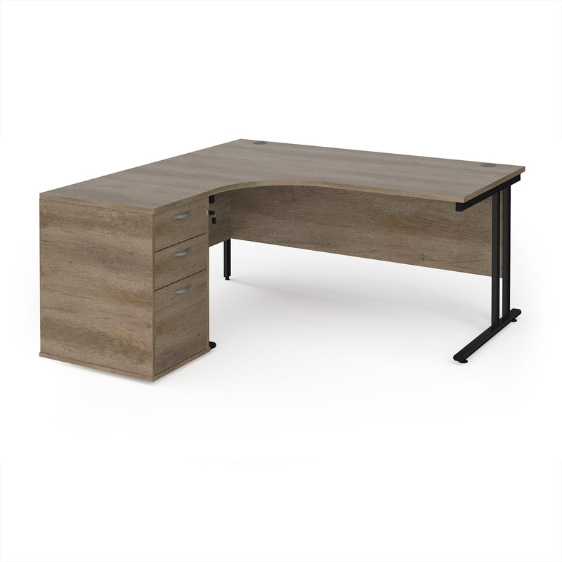 Maestro 25 Ergonomic Desk & Desk High Pedestal Bundle - 1600mm - NWOF