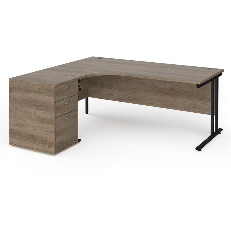 Maestro 25 Ergonomic Desk & Desk High Pedestal Bundle - 1800mm - NWOF
