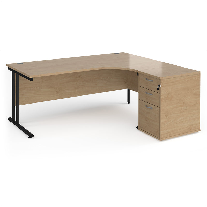 Maestro 25 Ergonomic Desk & Desk High Pedestal Bundle - 1800mm - NWOF