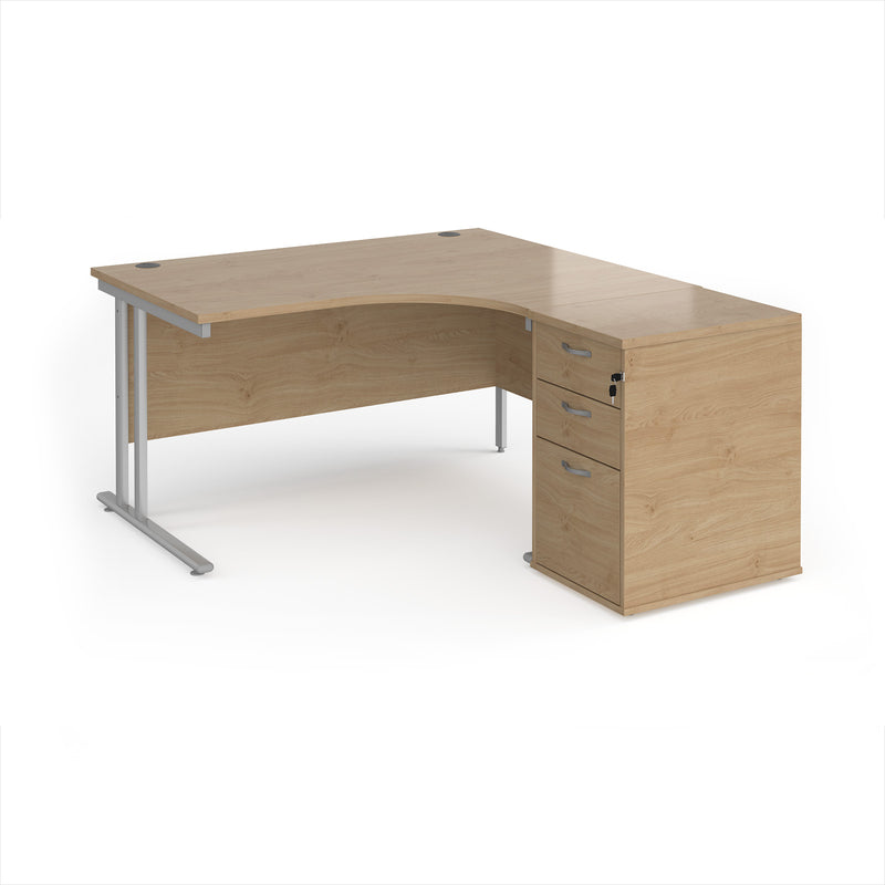 Maestro 25 Ergonomic Desk & Desk High Pedestal Bundle - 1400mm - NWOF