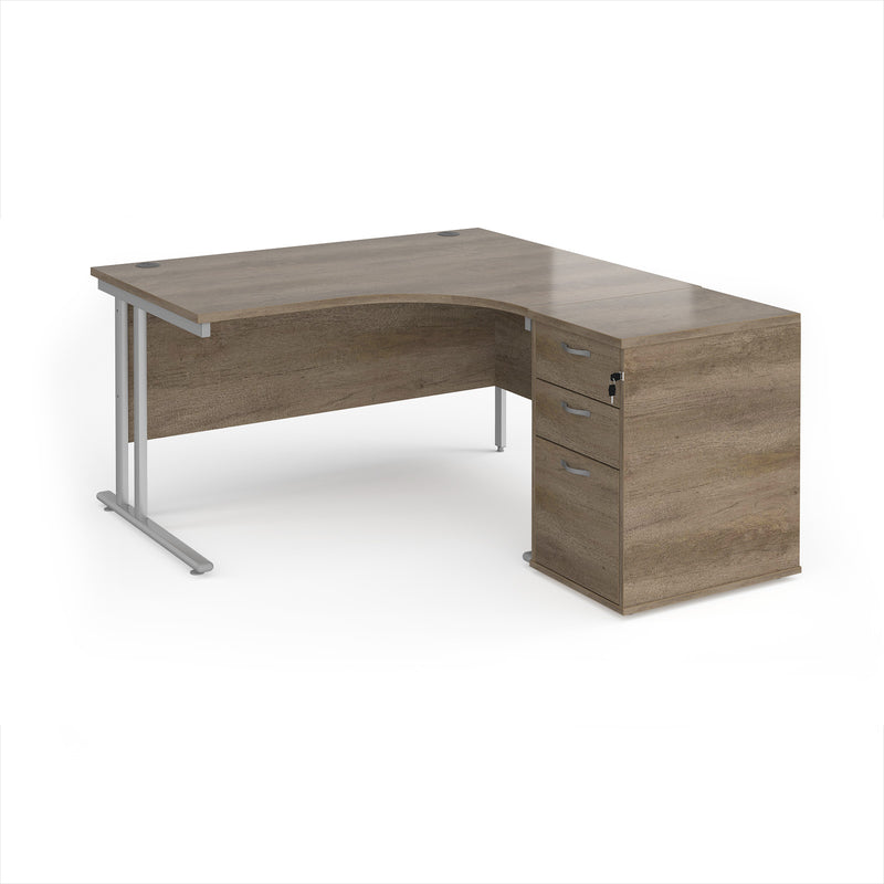 Maestro 25 Ergonomic Desk & Desk High Pedestal Bundle - 1400mm - NWOF