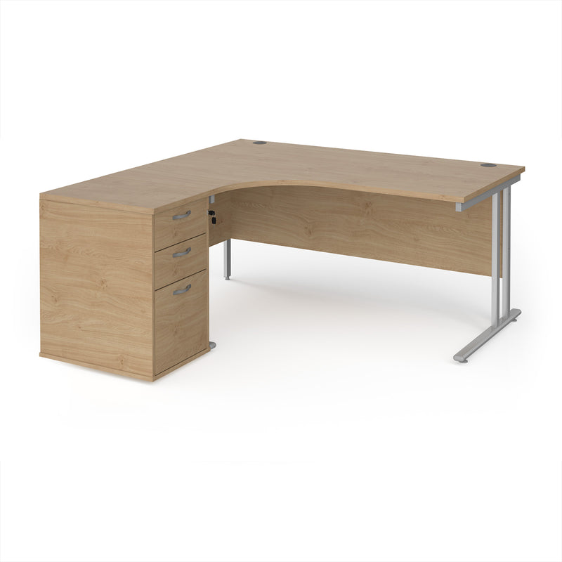 Maestro 25 Ergonomic Desk & Desk High Pedestal Bundle - 1600mm - NWOF