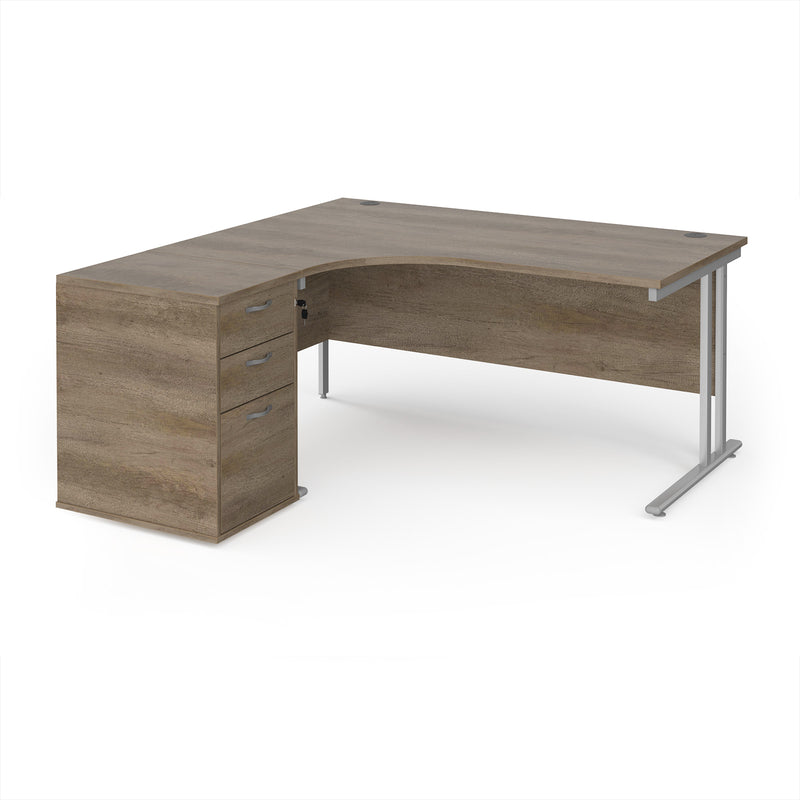 Maestro 25 Ergonomic Desk & Desk High Pedestal Bundle - 1600mm - NWOF