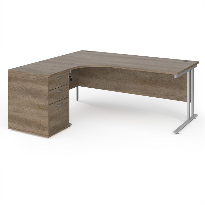 Maestro 25 Ergonomic Desk & Desk High Pedestal Bundle - 1800mm - NWOF