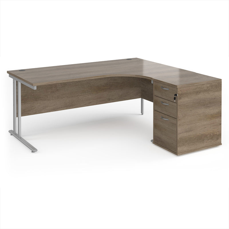 Maestro 25 Ergonomic Desk & Desk High Pedestal Bundle - 1800mm - NWOF