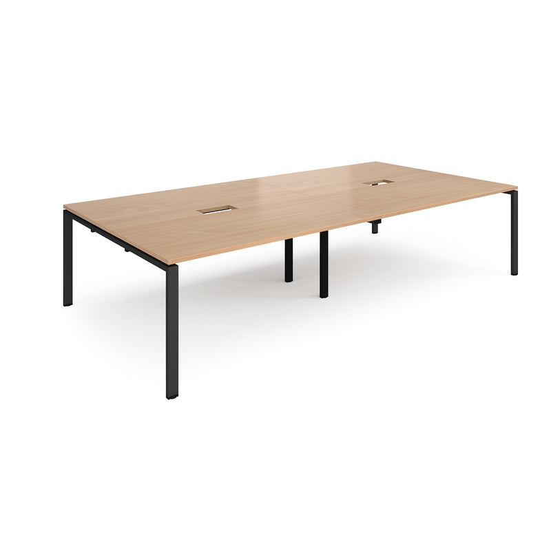 Adapt Rectangular Boardroom Table With 2 Cut-Outs - Beech - NWOF