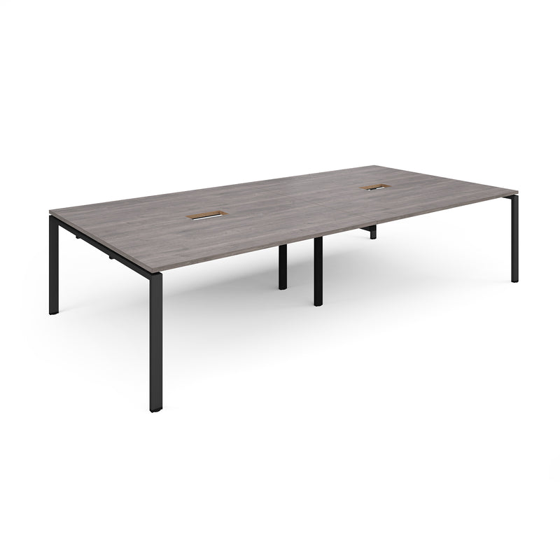 Adapt Rectangular Boardroom Table With 2 Cut-Outs - Grey Oak - NWOF