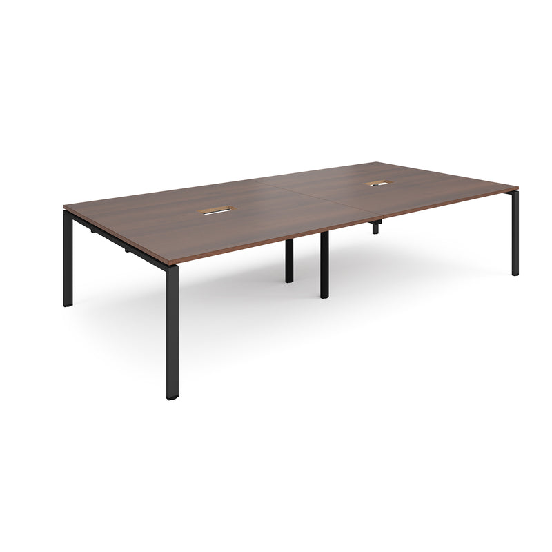 Adapt Rectangular Boardroom Table With 2 Cut-Outs - Walnut - NWOF