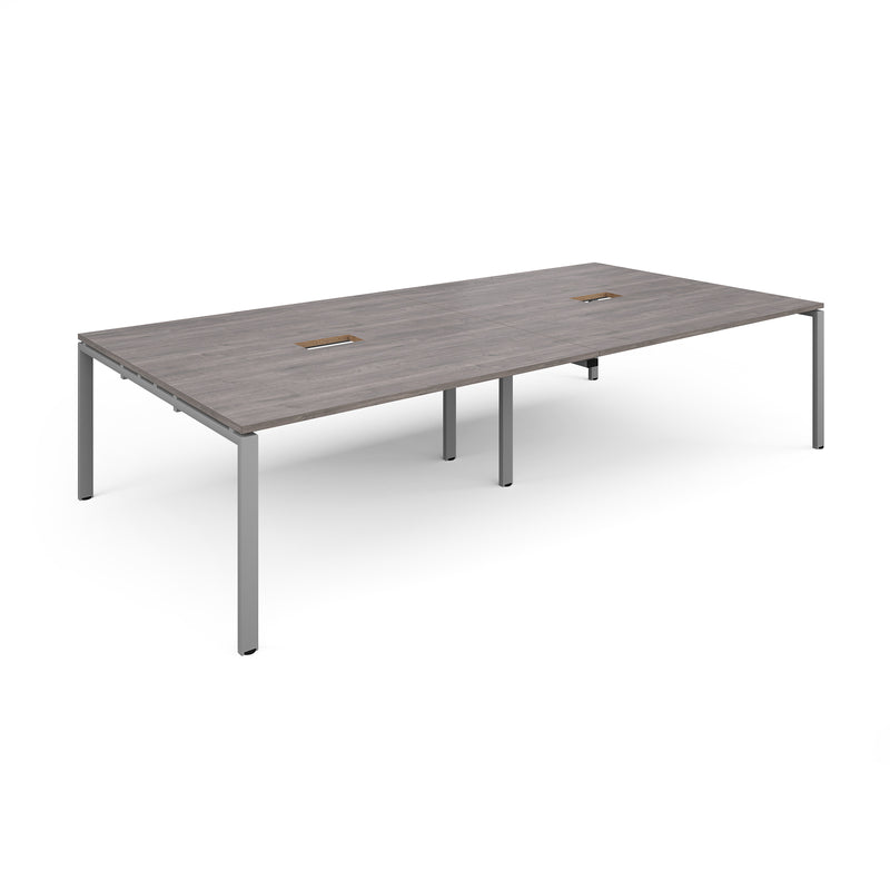 Adapt Rectangular Boardroom Table With 2 Cut-Outs - Grey Oak - NWOF