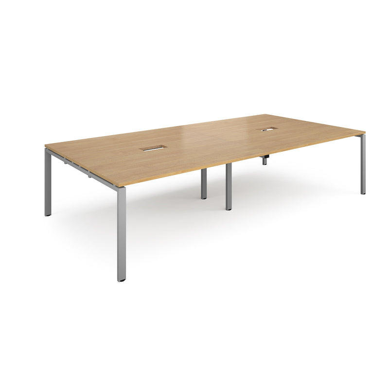 Adapt Rectangular Boardroom Table With 2 Cut-Outs - Oak - NWOF