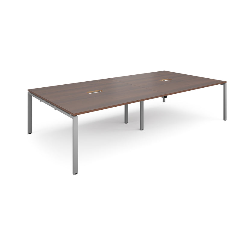 Adapt Rectangular Boardroom Table With 2 Cut-Outs - Walnut - NWOF