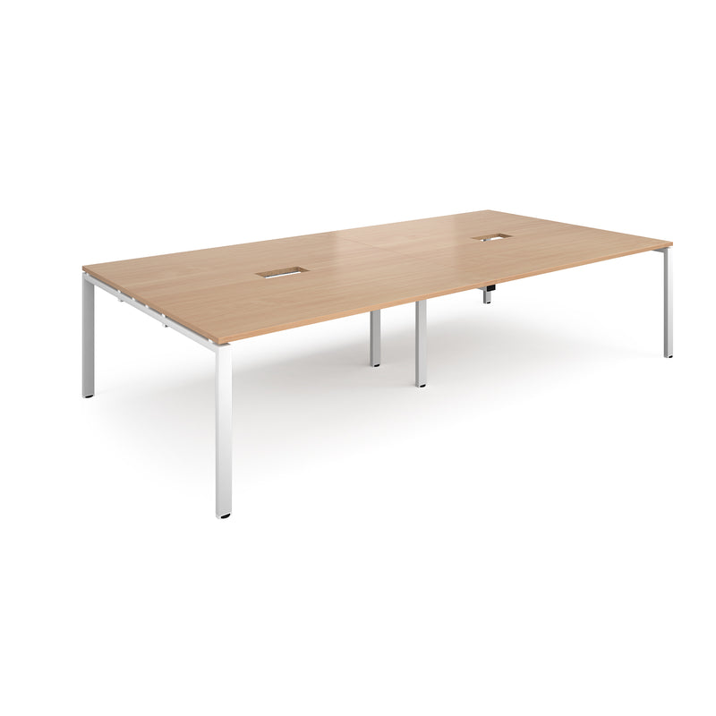 Adapt Rectangular Boardroom Table With 2 Cut-Outs - Beech - NWOF