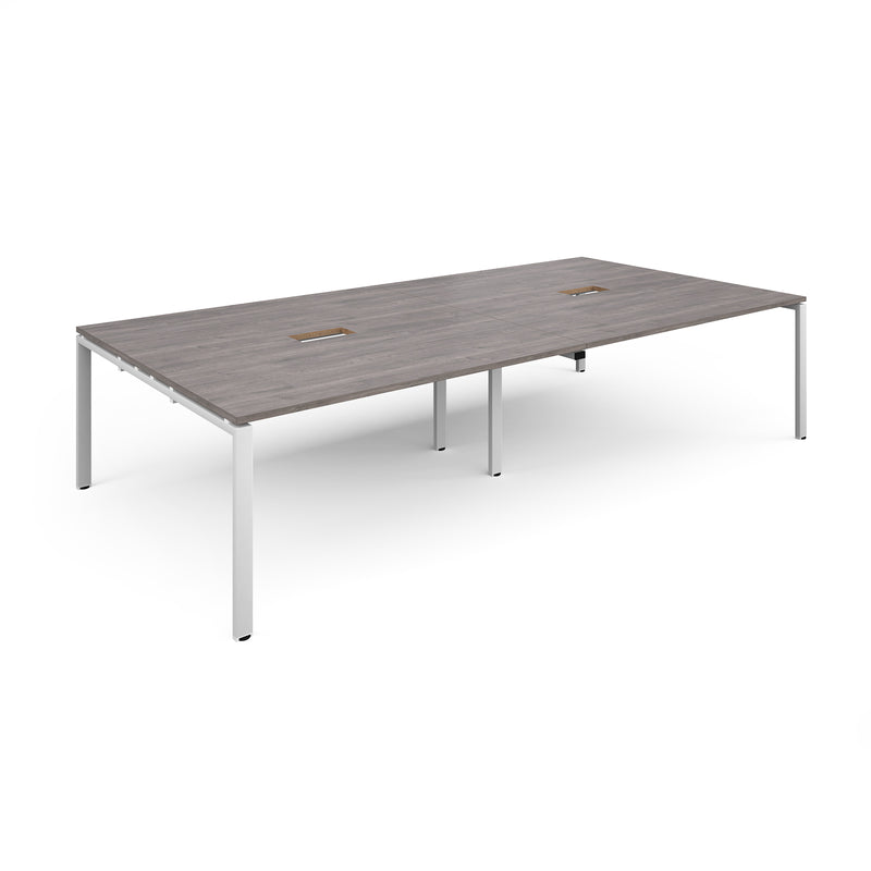 Adapt Rectangular Boardroom Table With 2 Cut-Outs - Grey Oak - NWOF