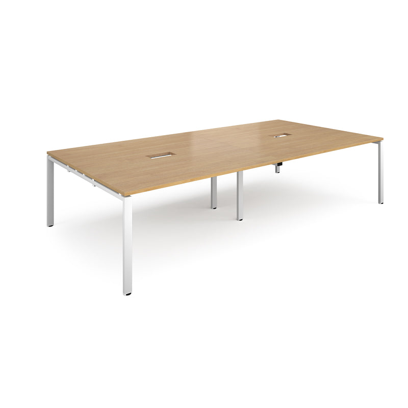 Adapt Rectangular Boardroom Table With 2 Cut-Outs - Oak - NWOF