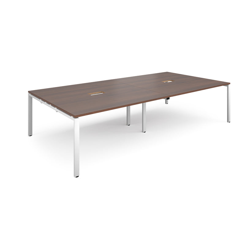 Adapt Rectangular Boardroom Table With 2 Cut-Outs - Walnut - NWOF