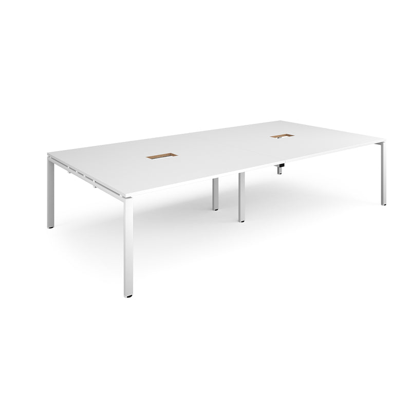 Adapt Rectangular Boardroom Table With 2 Cut-Outs - White - NWOF