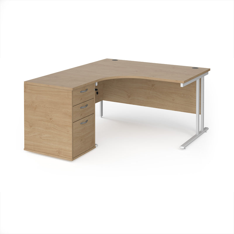Maestro 25 Ergonomic Desk & Desk High Pedestal Bundle - 1400mm - NWOF