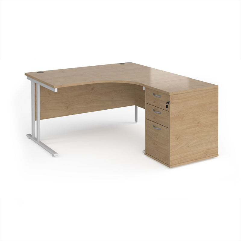 Maestro 25 Ergonomic Desk & Desk High Pedestal Bundle - 1400mm - NWOF