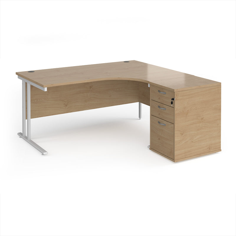 Maestro 25 Ergonomic Desk & Desk High Pedestal Bundle - 1600mm - NWOF