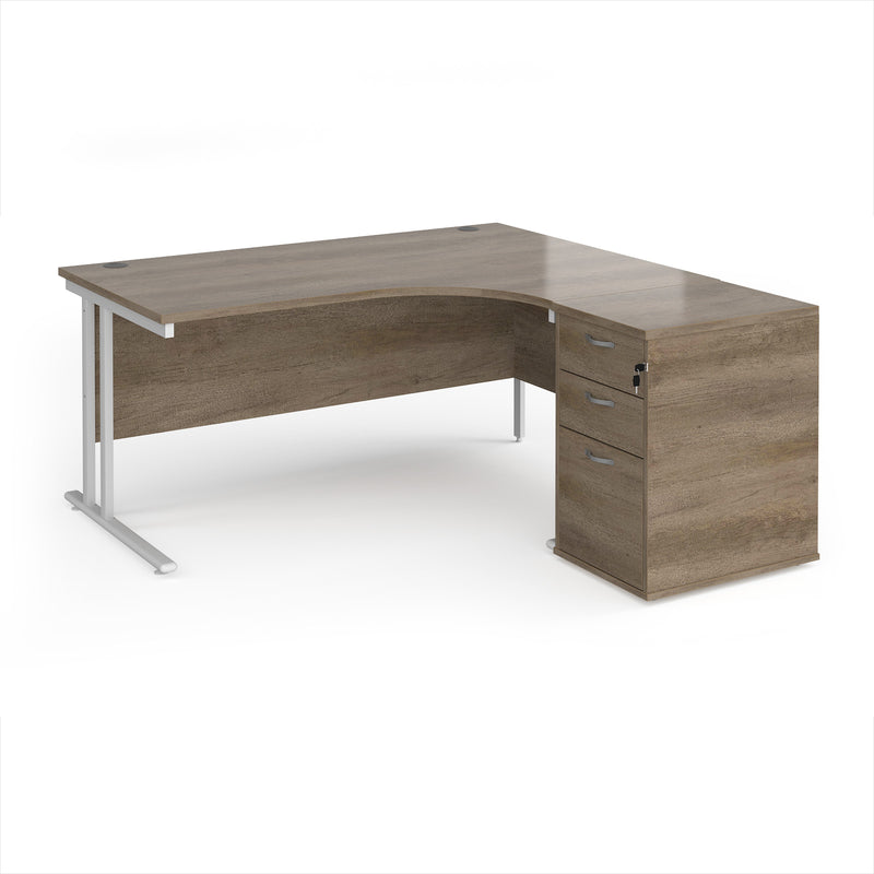 Maestro 25 Ergonomic Desk & Desk High Pedestal Bundle - 1600mm - NWOF