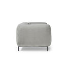 Dams Ebony single sofa chair with wooden legs, shown from a side angle, featuring sleek black upholstery and modern design.