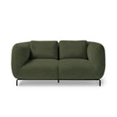 Dams ebony two-seater sofa chair with sleek modern design and plush upholstery, shown from the front.