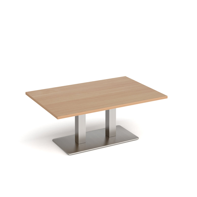 Eros Rectangular Coffee Table With Flat Rectangular Base - Beech - NWOF