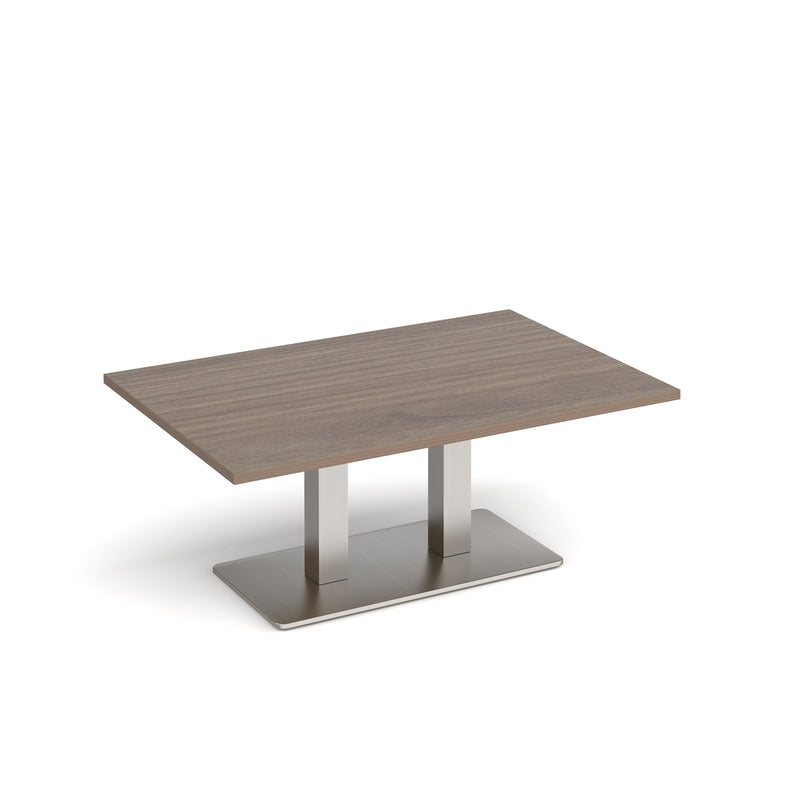 Eros Rectangular Coffee Table With Flat Rectangular Base - Barcelona Walnut - NWOF