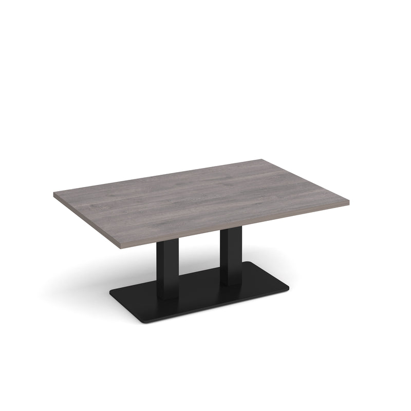 Eros Rectangular Coffee Table With Flat Rectangular Base - Grey Oak - NWOF