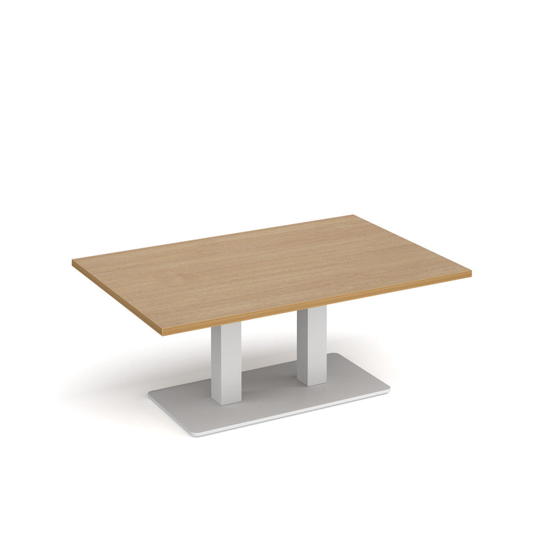 Eros Rectangular Coffee Table With Flat Rectangular Base - Oak - NWOF