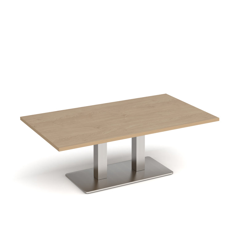 Eros Rectangular Coffee Table With Flat Rectangular Base - Kendal Oak - NWOF