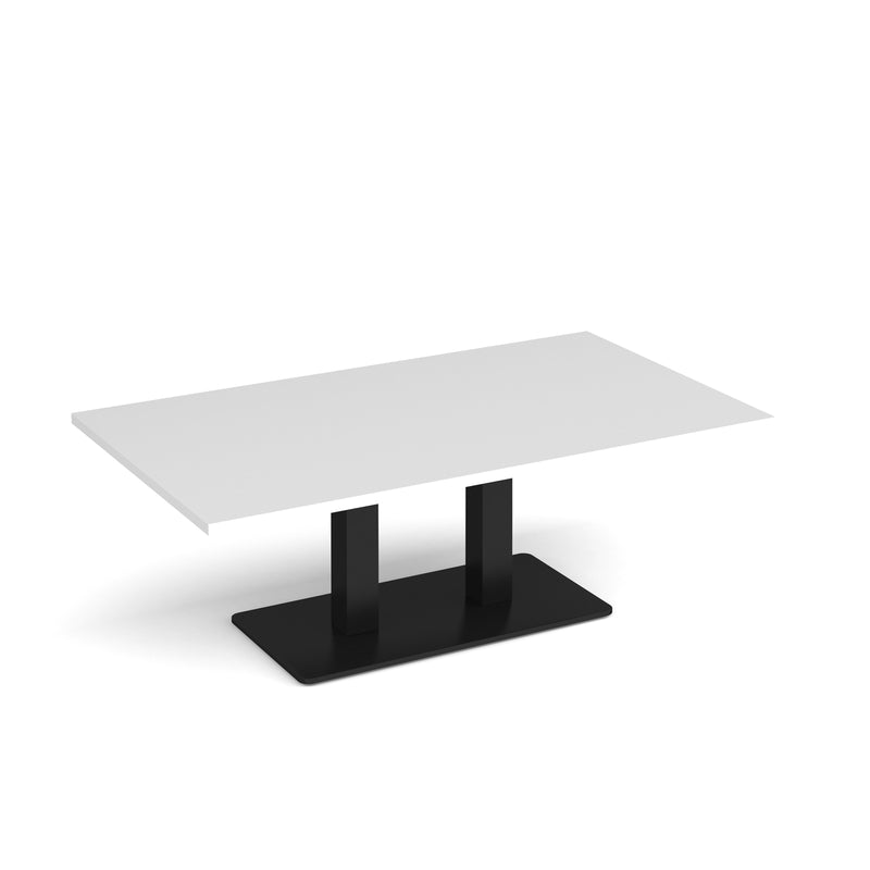 Eros Rectangular Coffee Table With Flat Rectangular Base - White - NWOF