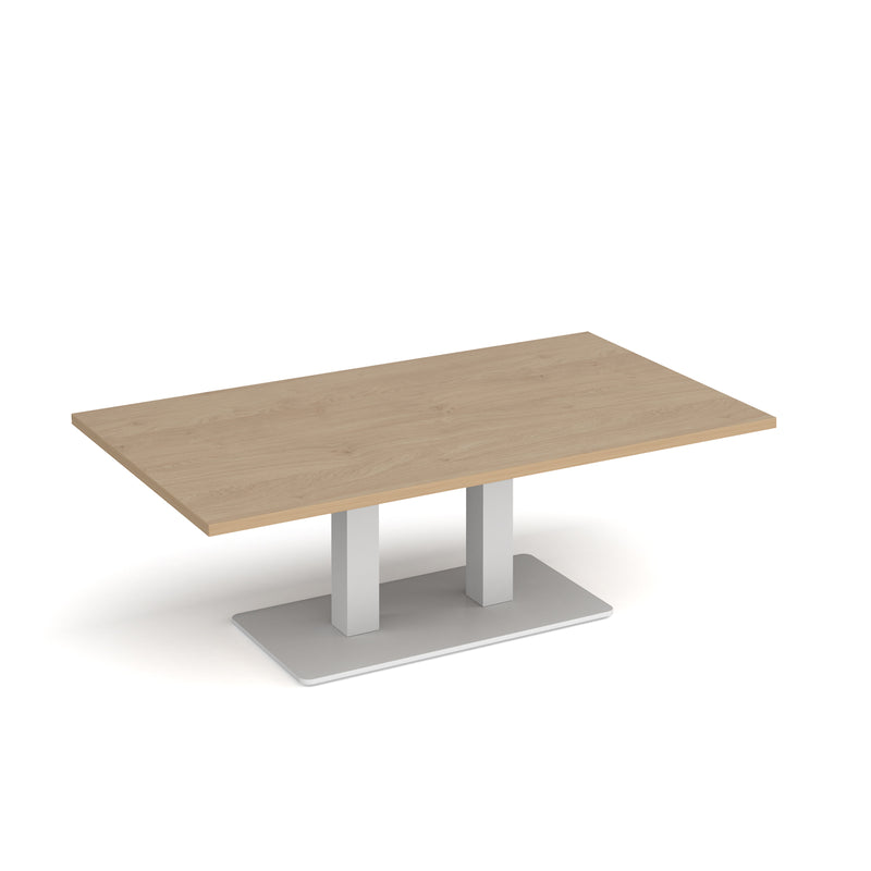 Eros Rectangular Coffee Table With Flat Rectangular Base - Kendal Oak - NWOF