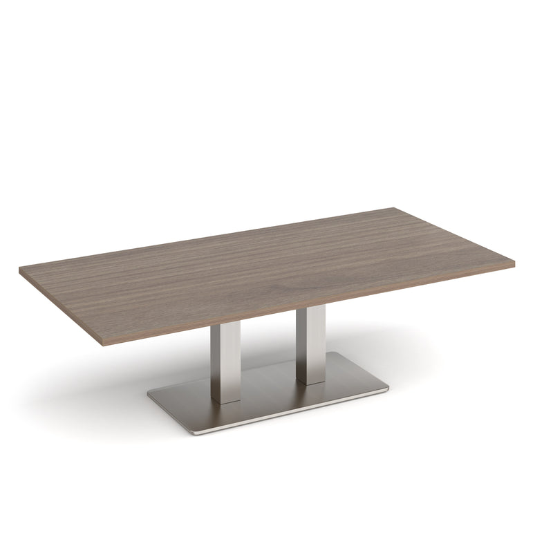 Eros Rectangular Coffee Table With Flat Rectangular Base - Barcelona Walnut - NWOF