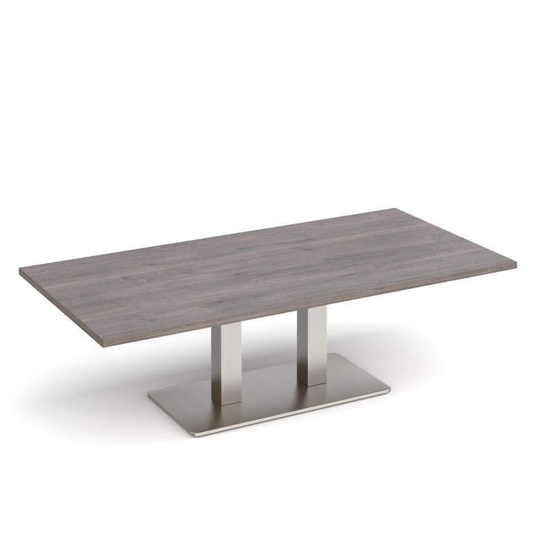 Eros Rectangular Coffee Table With Flat Rectangular Base - Grey Oak - NWOF