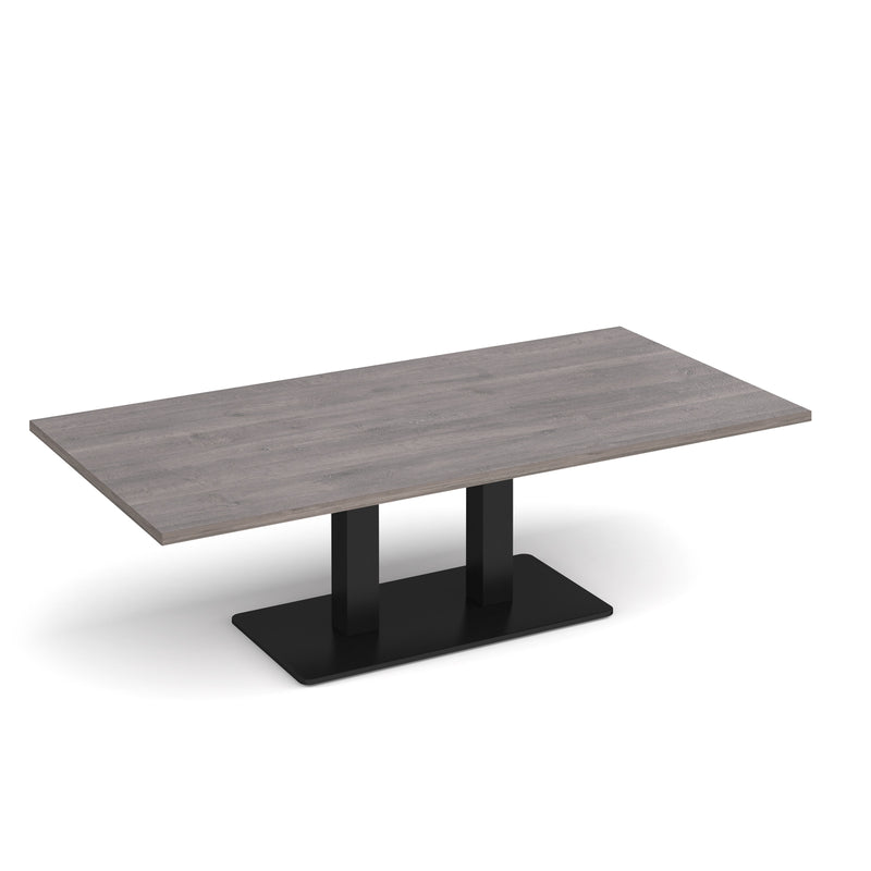 Eros Rectangular Coffee Table With Flat Rectangular Base - Grey Oak - NWOF