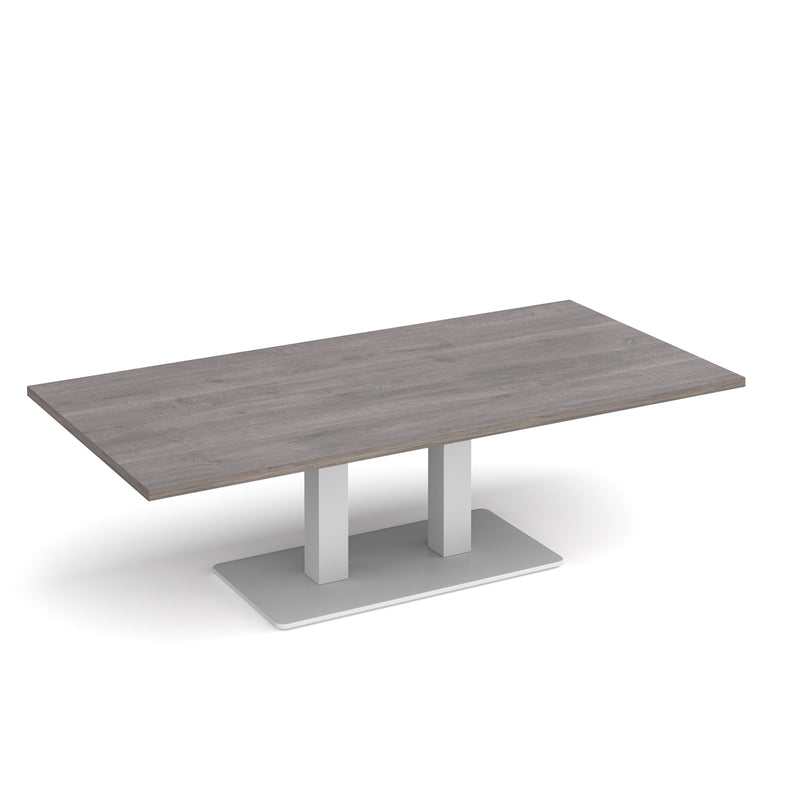 Eros Rectangular Coffee Table With Flat Rectangular Base - Grey Oak - NWOF