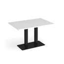 Eros Rectangular Dining Table With Flat Rectangular Base - White - NWOF