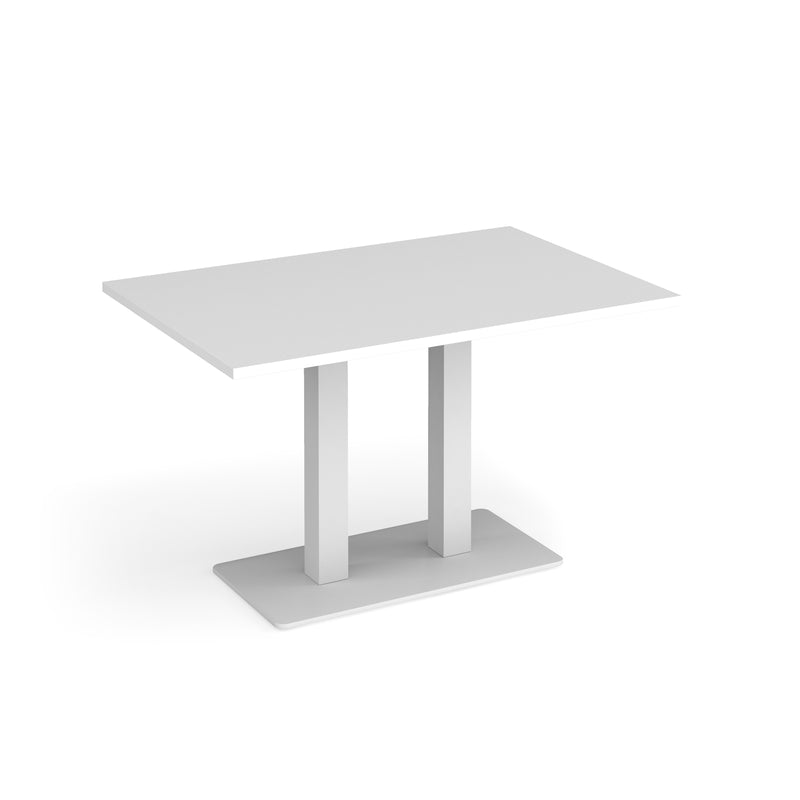 Eros Rectangular Dining Table With Flat Rectangular Base - White - NWOF